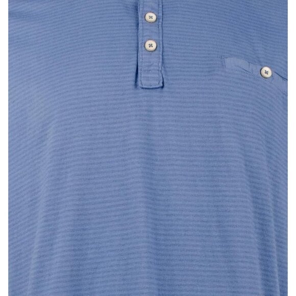 Tommy Bahama Men’s Medium Dutch Blue Schooner Stripe Short Sleeve Henley Tee - Picture 5 of 6